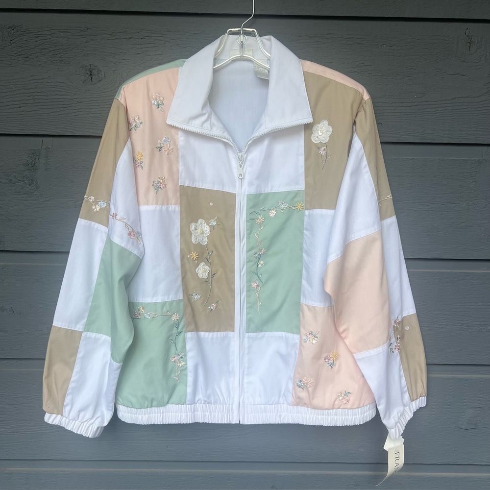 VINTAGE 90’S KORET FRANCISCA PASTEL FLORAL COLORBLOCK JACKET SIZE L NEW - Picture 14 of 14